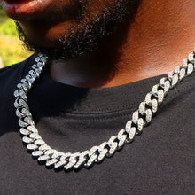 Load image into Gallery viewer, 13MM Wide Hip Hop Bling Iced Out Cuban Chain Gold Silver Color Full Rhinestone Paved Miami Metal Chain Necklace for Men Jewelry
