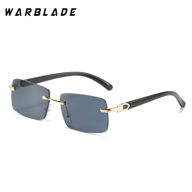 2021 New Punk Rimless Rectangle Sunglasses Men Women Vintage Shades Driving Sun Glass Frameless Gradient Fashion Eyewear